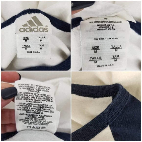 Vintage Adidas Shirt Pitt Baseball Raglan 1980s Medium USA Made - Picture 10 of 12